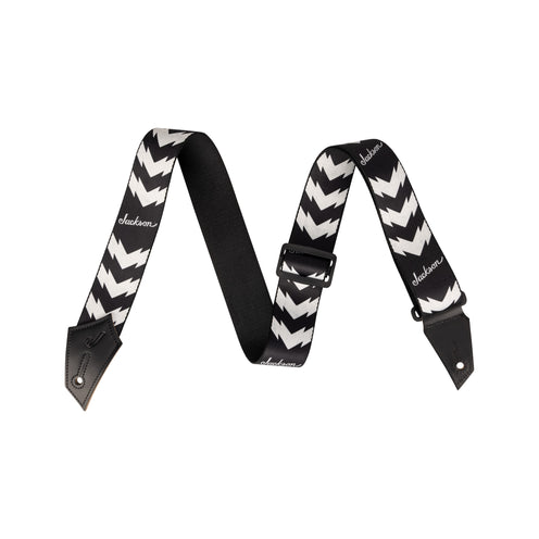 Jackson Double V Pattern Guitar Strap, Black/White
