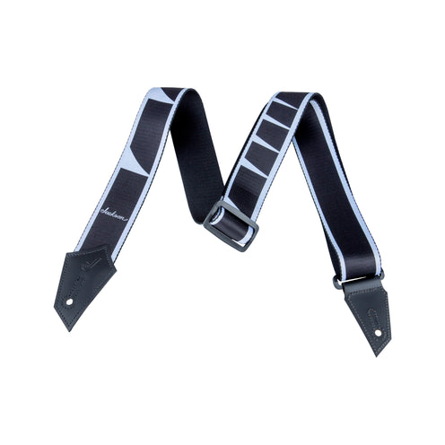 Jackson Sharkfin Inlay Pattern Guitar Strap, Black/White