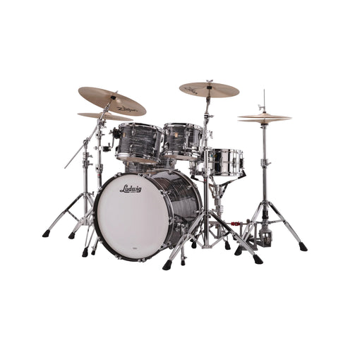 Ludwig L88204AX1Q Classic Maple 4-Piece Drum Kit (22B+16F+12T+10T), Vintage Black Oyster