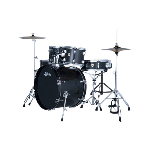 Ludwig LC190C6 Accent Drive 5pcs Drum Set w/Hardware+Throne+Cymbal, Moon Dust