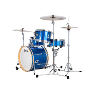 Ludwig LCLUB22BL Continental Club 4-Piece Drum Kit(22B+16F+13T+14S), Blue Sparkle
