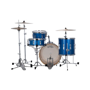 Ludwig LCLUB22BL Continental Club 4-Piece Drum Kit(22B+16F+13T+14S), Blue Sparkle