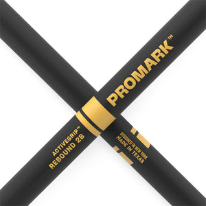 Promark R2BAG Rebound 2B ActiveGrip Hickory Drumstick, Acorn Tip