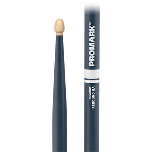 Promark RBH565AW-BLUE Rebound 5A .565 Hickory Acorn Wood Tip Drumstick, Blue