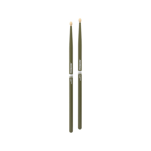 Promark RBH565AW-GREEN Rebound 5A .565 Hickory Acorn Wood Tip Drumstick, Green