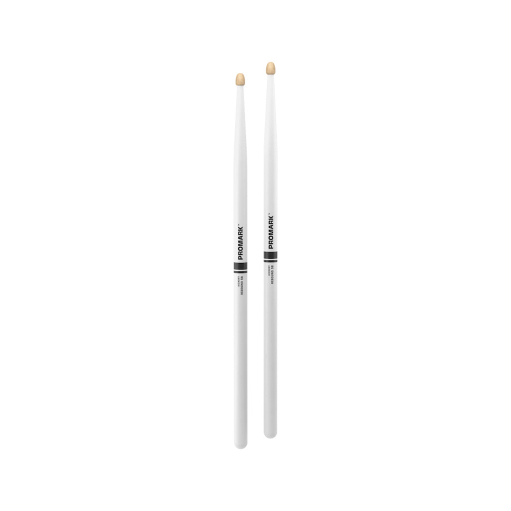 Promark RBH595AW Rebound 5B .595 Hickory Acorn Wood Tip Drumstick, White