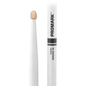 Promark RBH595AW Rebound 5B .595 Hickory Acorn Wood Tip Drumstick, White