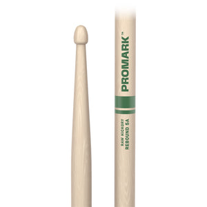 Promark RBHR565AW Rebound 5A .565 Hickory Acorn Wood Tip Drumstick, Raw Finish