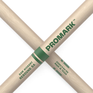 Promark RBHR565AW Rebound 5A .565 Hickory Acorn Wood Tip Drumstick, Raw Finish