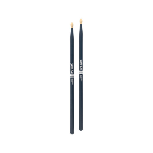 Promark TX5BW-BLUE Hickory 5B Drumsticks, Wood Tip, Blue