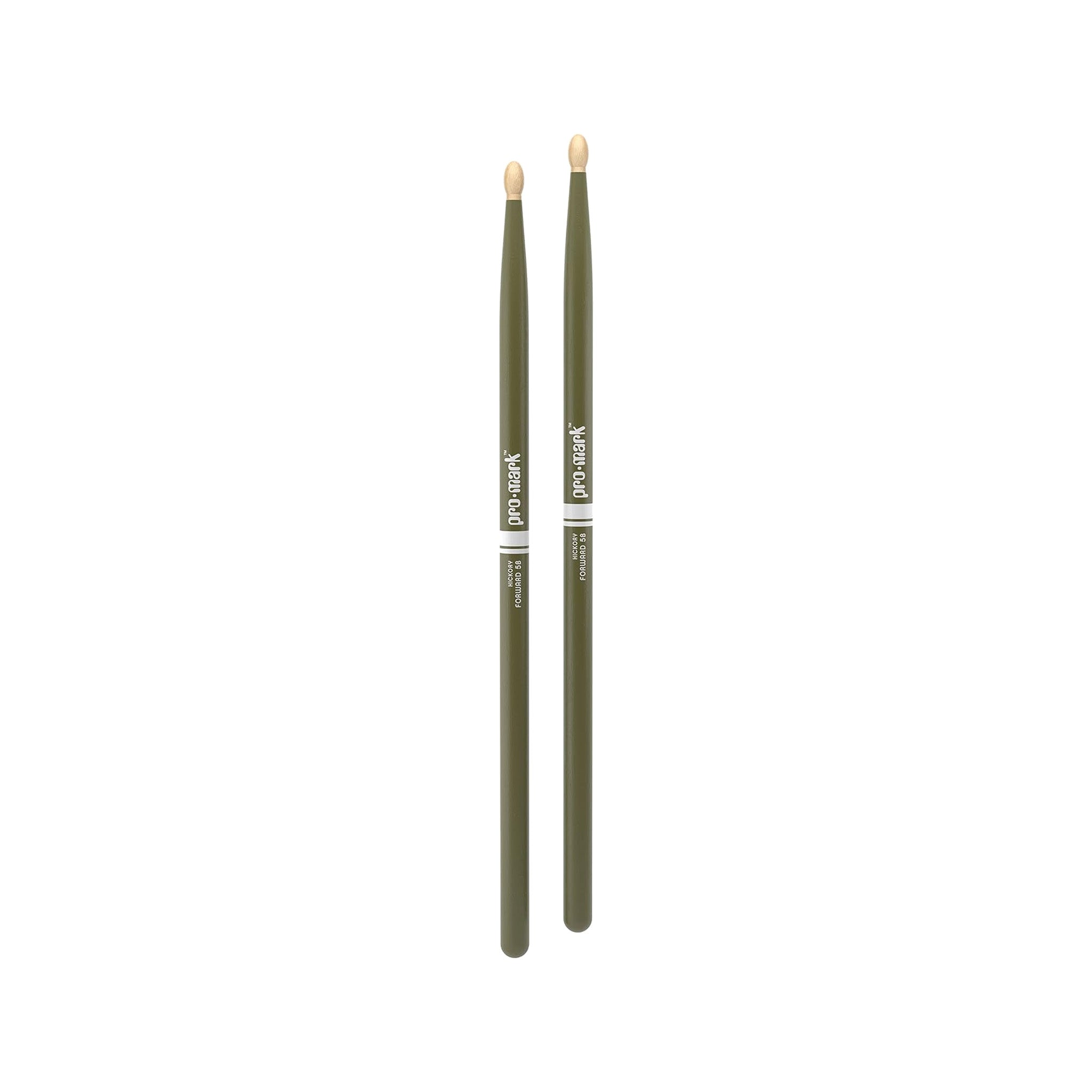 Promark TX5BW-GREEN Hickory 5B Drumsticks, Wood Tip, Green
