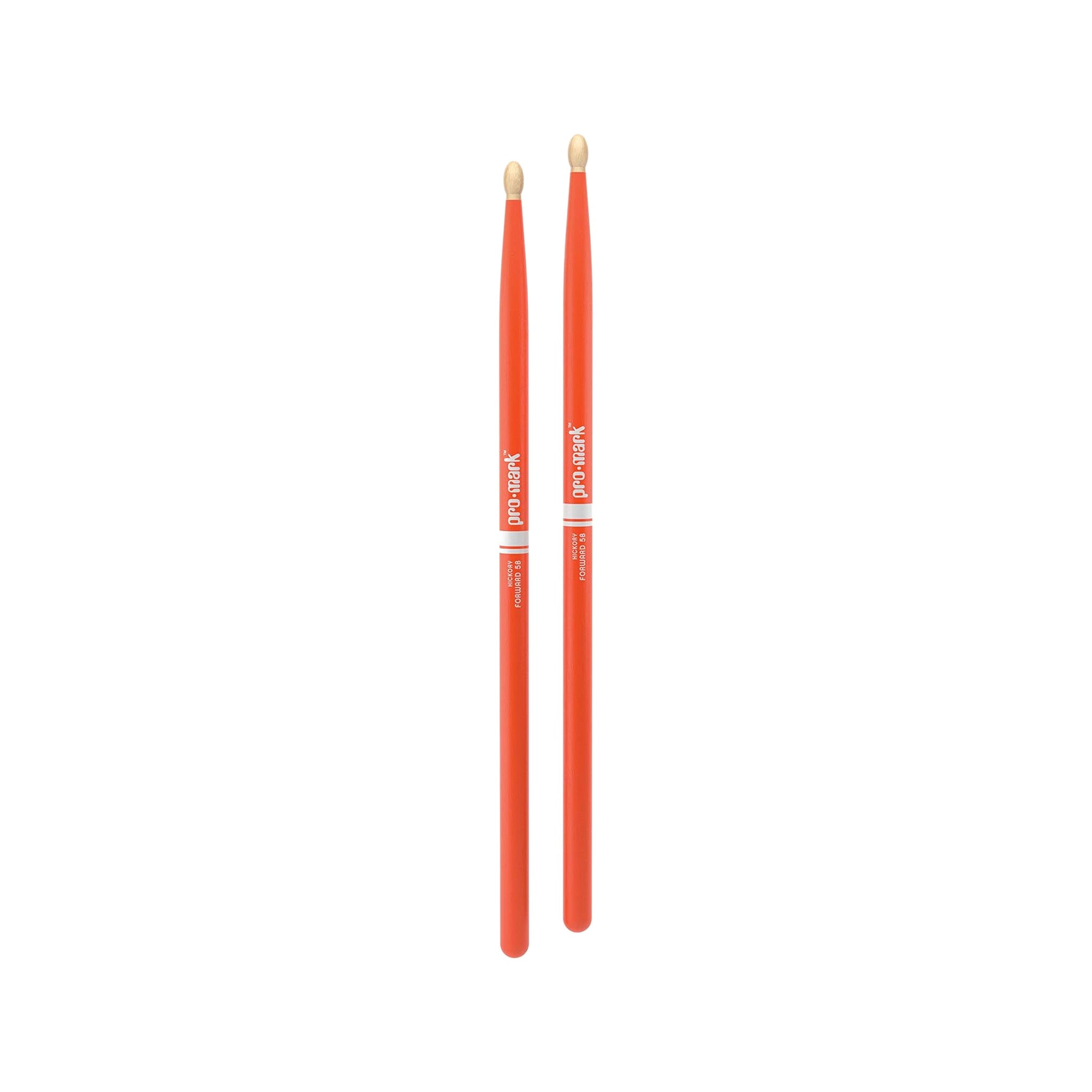Promark TX5BW-ORANGE Hickory 5B Drumsticks, Wood Tip, Orange