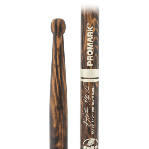 Promark TXDCBYOSW-FG BYOS FireGrain Hickory Marching Drumsticks, Large Round Wood Tip,