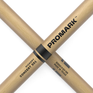Promark TXSD1W Concert SD1 Hickory Stick, Wood Large Round Tip