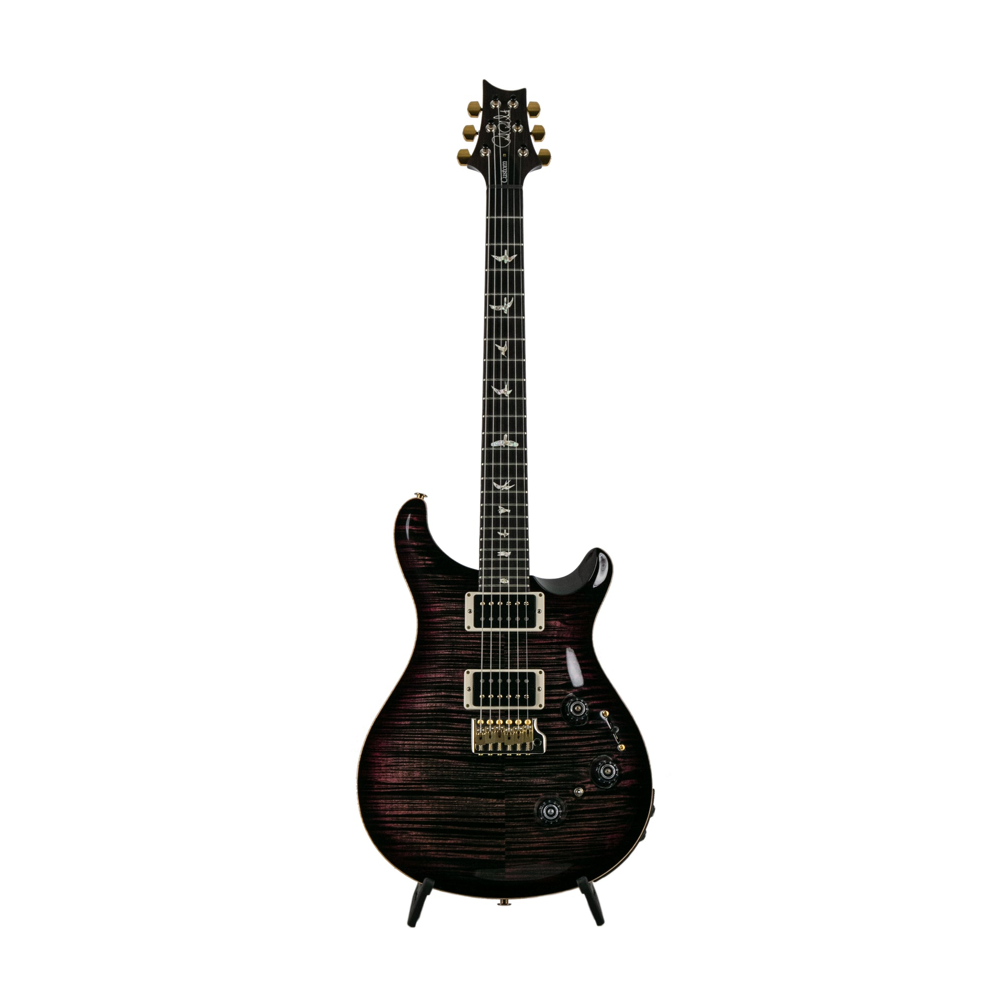 PRS Custom 24 Piezo 10 Top Electric Guitar w/Case, Dark Violet Smokewrap Burst