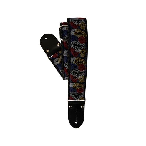 PRS 2 Inch Deluxe Retro Guitar Strap w/Custom Jacquard Sonar Birds, Multi-Color
