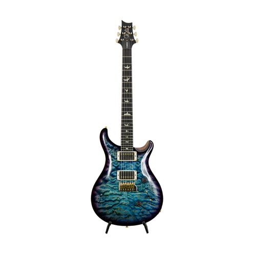 PRS Custom 24 10 Top Quilt Electric Guitar, Custom Color, Charcoal w/Charcoal/Purple Tri-Color SB