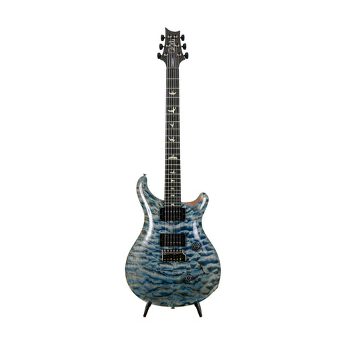 PRS Custom 24 Artist Grade Quilt Maple Top Electric Guitar w/Awabi Birds, Faded Indigo
