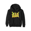 Rockoff Billie Eilish Unisex Pullover Hoodie: Airbrush Flames Blohsh - Back Print, Black