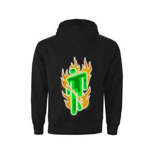 Rockoff Billie Eilish Unisex Pullover Hoodie: Airbrush Flames Blohsh - Back Print, Black