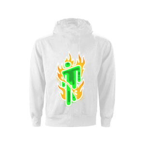 Rockoff Billie Eilish Unisex Pullover Hoodie: Airbrush Flames Blohsh - Back Print, White