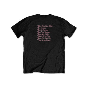 Rockoff BlackPink Unisex T-Shirt: The Album Track list - Back Print, Black