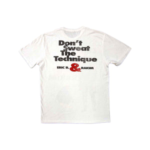 Rockoff Eric B. & Rakim Unisex T-Shirt: Don't Sweat, Back Print, White