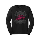 Rockoff Ed Sheeran Unisex Long Sleeve T-Shirt: Bad Habits, Black
