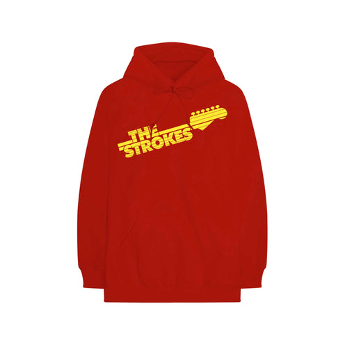 Rockoff The Strokes Unisex Pullover Hoodie: Guitar Fret Logo, Red