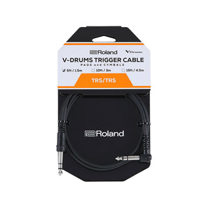 Roland PCS-5-TRA TRS/TRS Straight/Right-Angle V-Drums Trigger Cable, 5ft