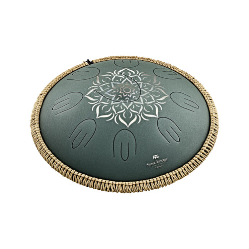 MEINL Sonic Energy OSTD3DGE 16" Octave Steel Tongue Drum in F Major (9 Notes) 432 Hz, Dark Green