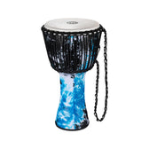 MEINL Percussion PADJ8-M-F 10inch Rope Tuned Travel Series Djembe, Synthetic Head, Galactic Blue Tie
