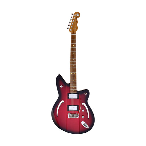 Reverend Airsonic W Electric Guitar, RW FB, Metallic Red Burst