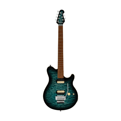 Sterling by Music Man AX50QM Axis Quilted Maple Electric Guitar, Yucatan Blue