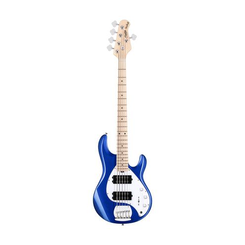 Sterling S.U.B Series Ray5 HH 5-String Electric Bass Guitar, Cobra Blue