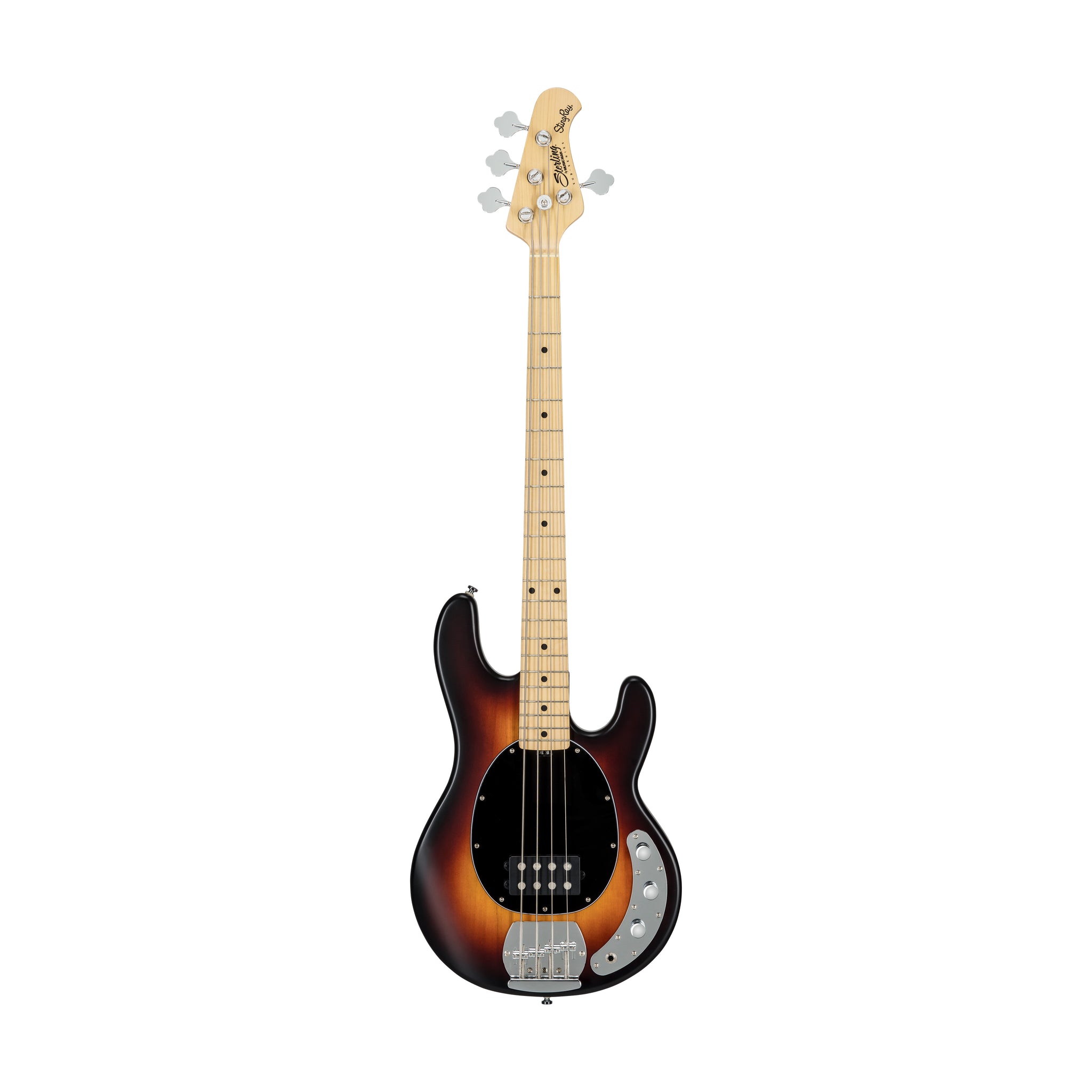 Sterling S.U.B Series RAY4 4-String Electric Bass Guitar, Maple FB, Vintage Sunburst Satin