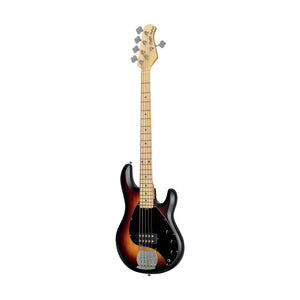 Sterling S.U.B Series RAY5 5-String Electric Bass Guitar, Maple FB, Vintage Sunburst Satin