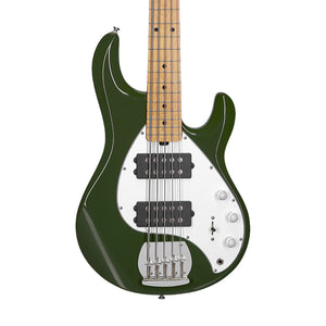 Sterling S.U.B Series Ray5 HH 5-String Electric Bass Guitar, Maple FB, Olive