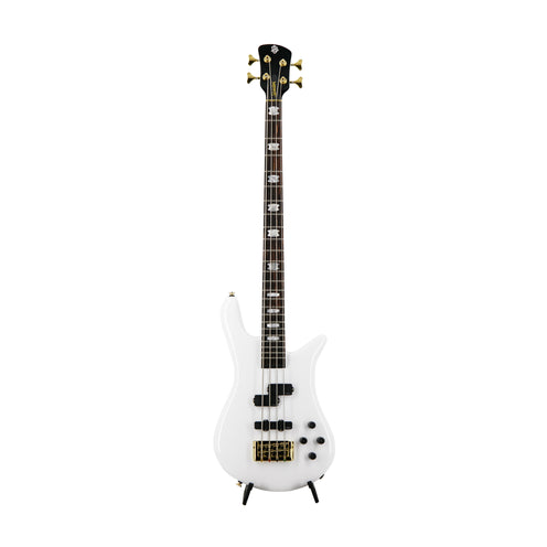 Spector Euro 4-String Classic Electric Bass Guitar w/Gold Hardware, Solid White Gloss