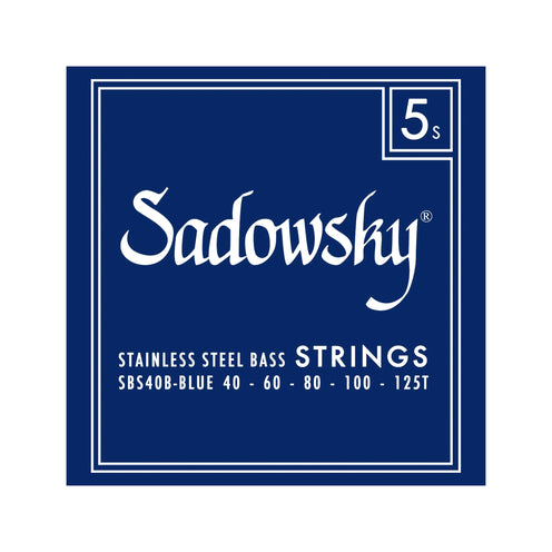 Sadowsky Blue Label Stainless Steel 5-String Bass String Set, 040-125