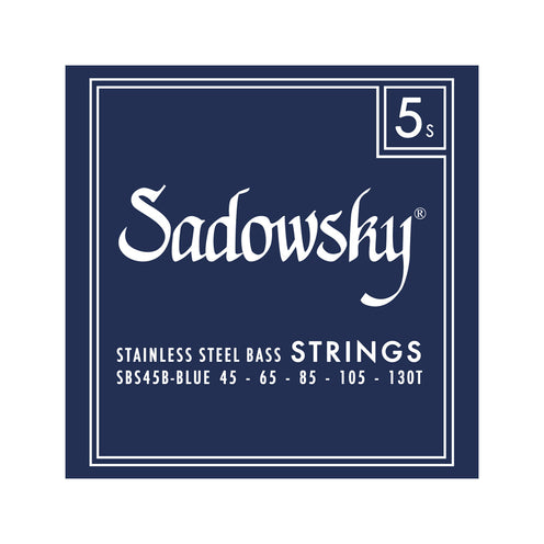 Sadowsky Blue Label Stainless Steel 5-String Bass String Set, 045-130