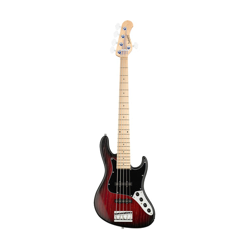 Sadowsky MetroLine 22-Fret Will Lee Artist Line 5-String Bass, Burgundy Blackburst Transparent Satin