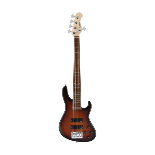 Sadowsky MetroLine 24-Fret Modern 5-String Bass Guitar, Morado FB, Almond Sunburst Transparent Satin
