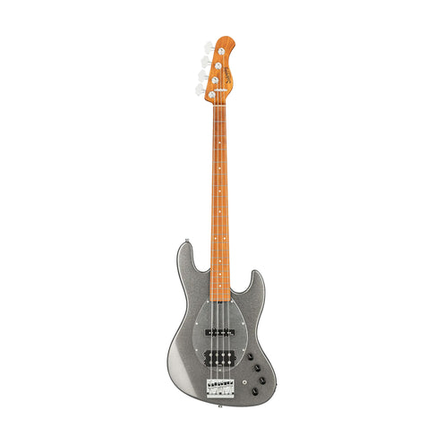 Sadowsky MetroExpress 21-fret Vintage MJ Bass Guitar, Roasted Maple FB, Silver Metallic High Polish