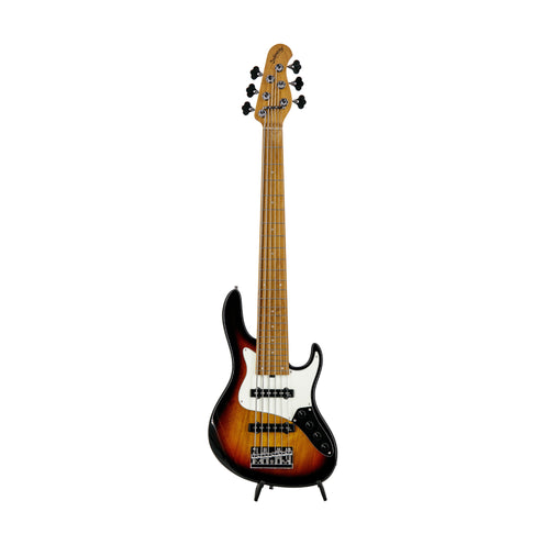 Sadowsky MetroExpress 24-Fret Vintage 6-String J/J Bass, Tobacco Sunburst Transparent High Polish (SMX24VJ6-69M-OKU-FR)