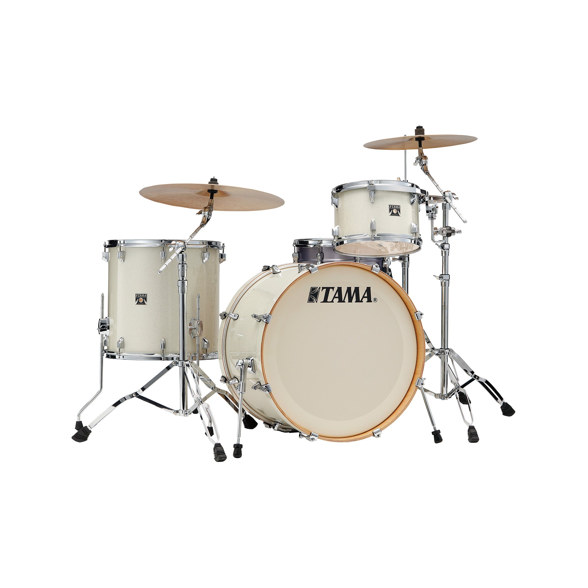TAMA CK32RZS-VWS Superstar Classic Maple 3-Piece Drum Shell Kit, Vintage White Sparkle