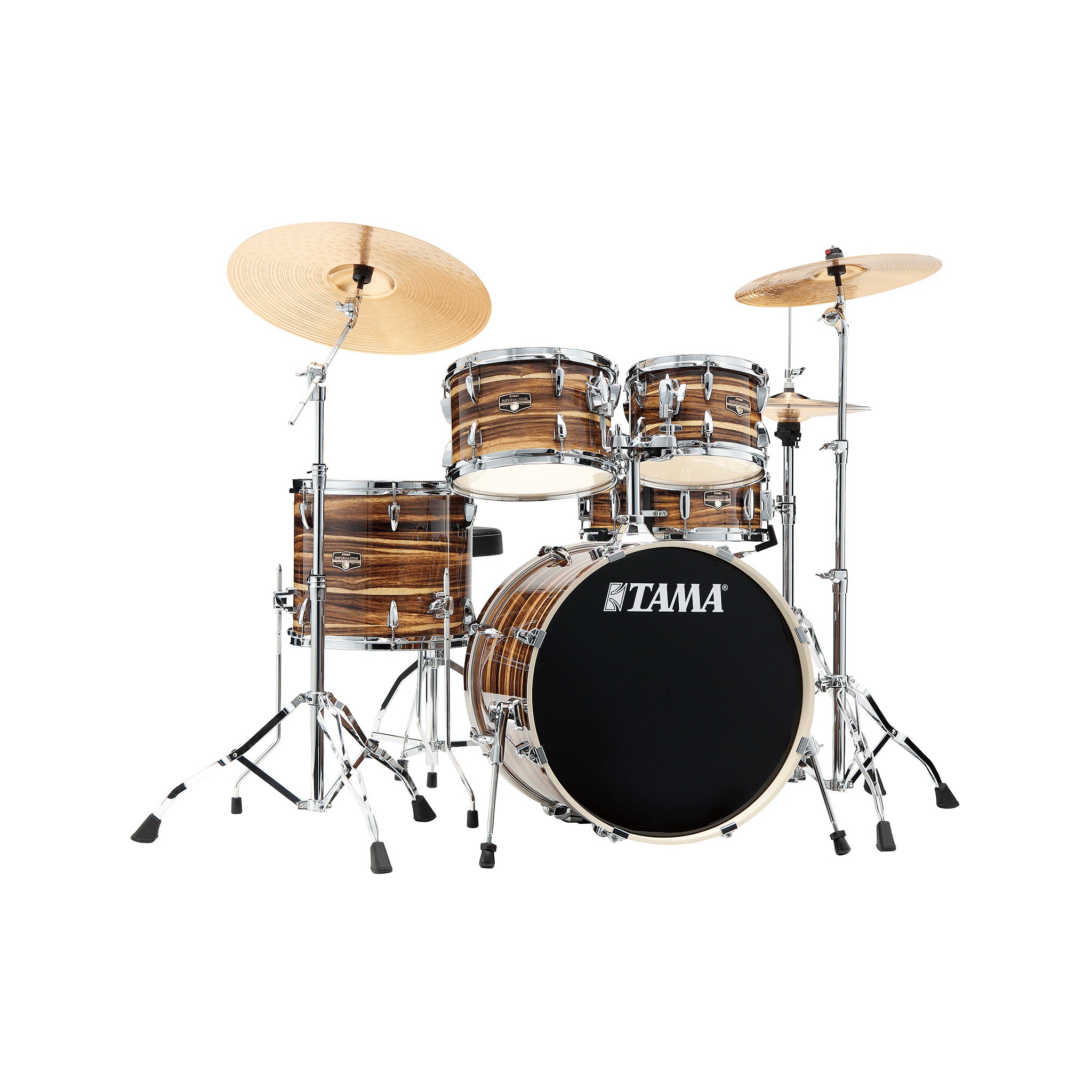 TAMA IP50H6W-CTW Imperialstar Drum 5-Piece Drum Kit w/Hardware+Throne, Coffee Teak Wrap