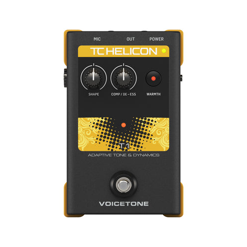 TC-Helicon VoiceTone T1 Adaptive Tone Vocal Effects Pedal, UK Plug