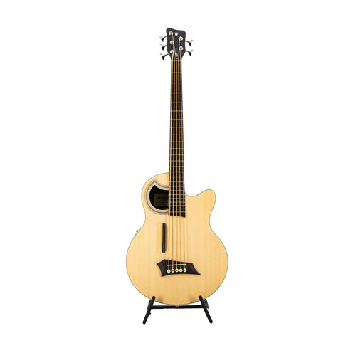 Warwick RockBass Alien Deluxe Hybrid Thinline 5-String Bass Guitar, Natural Transparent Satin