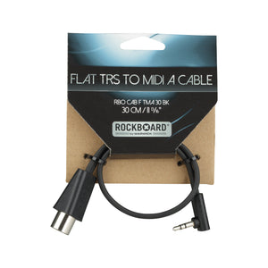 Rockboard by Warwick Flat TRS to MIDI Cable, Type A, 30 cm / 11 13/16 Inch, Black